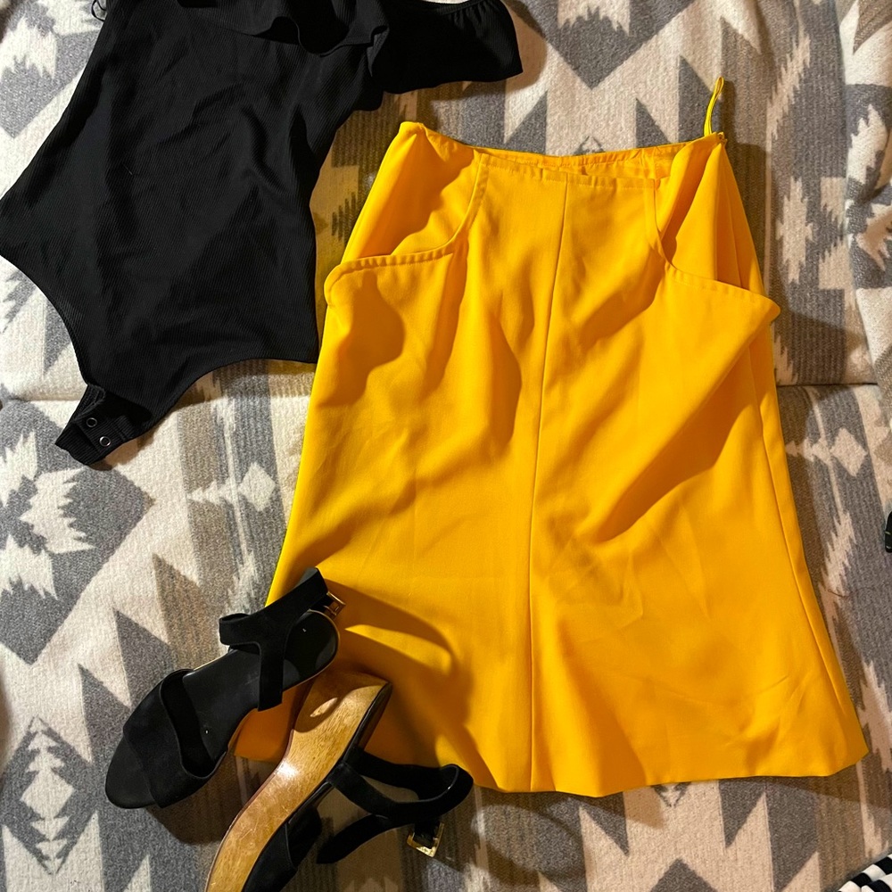 Vintage Christian LaCroix wool skirt in mustard S